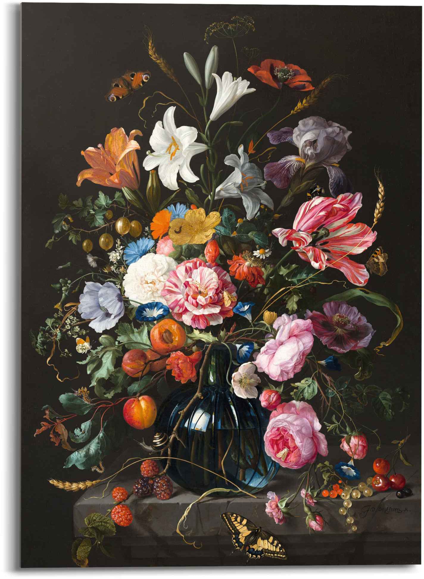 Reinders! Glasbild »Glasbild Stilleben mit Blumen Mauritshuis - Alte Meister«, Blumen, (1 St.) von Reinders!