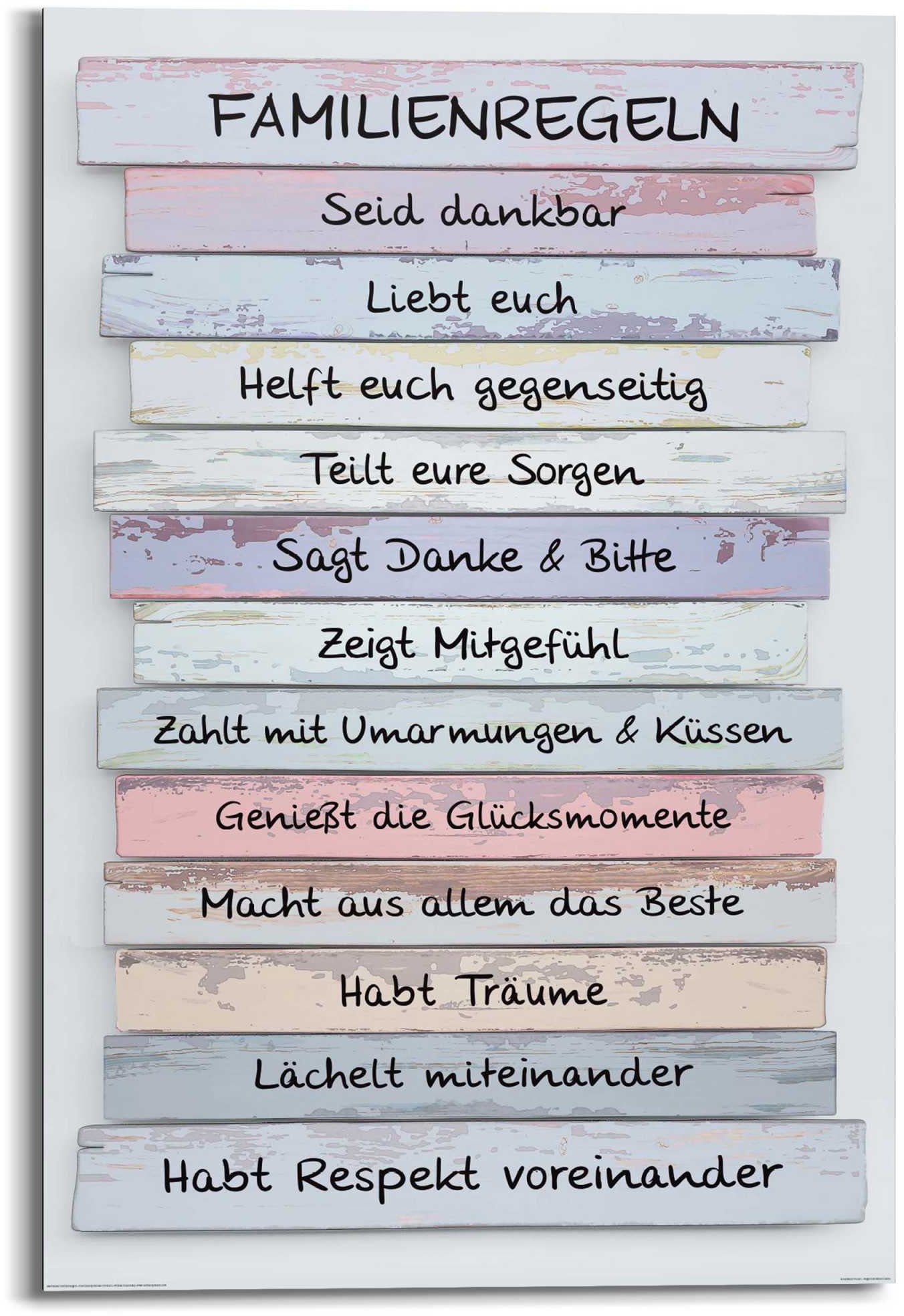 Reinders! Holzbild »Deco Panel 60x90 Familien Regeln« von Reinders!