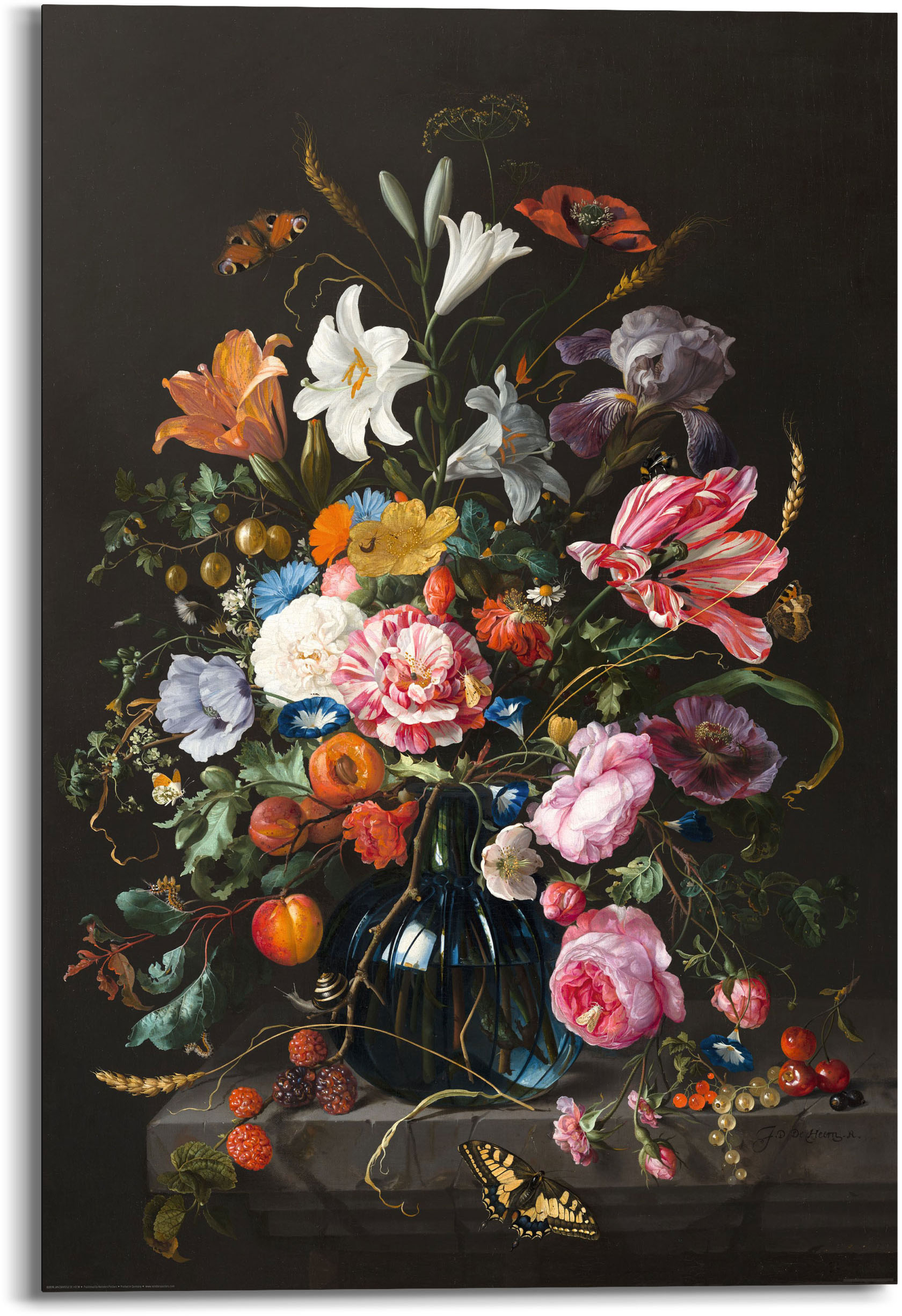 Reinders! Holzbild »Stilleben Blumen in Vase Jan Davidsz de Heem«, (1 St.) von Reinders!