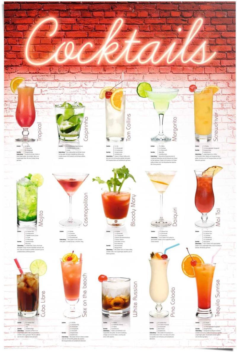 Reinders! Poster »Cocktails Rezepte«, (1 St.) von Reinders!