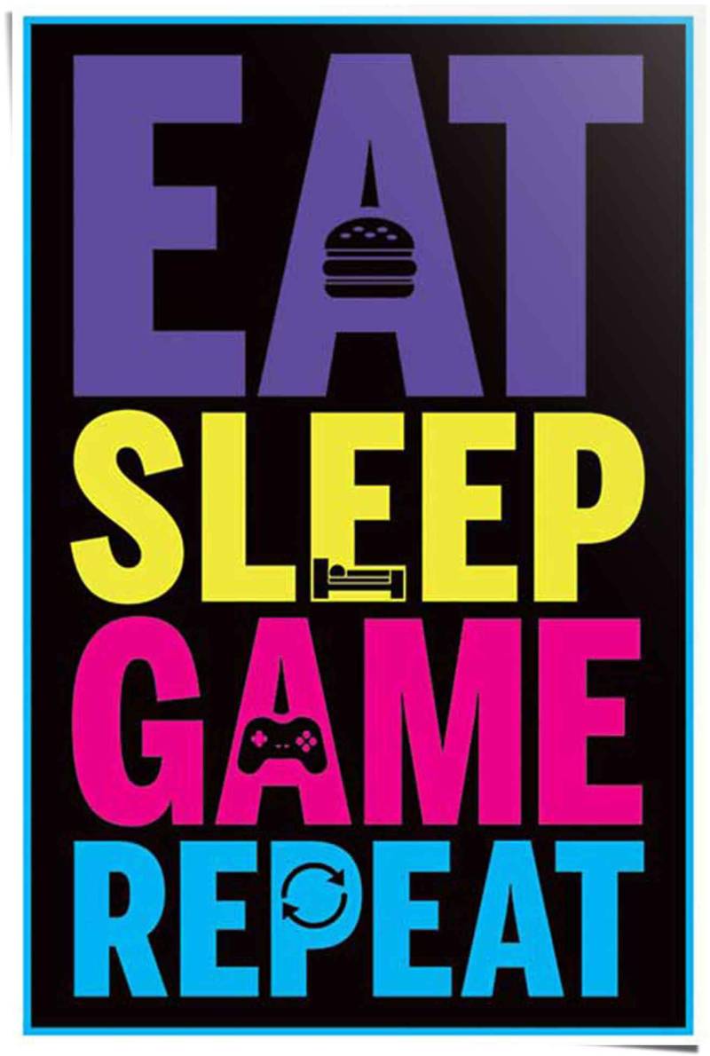 Reinders! Poster »Eat sleep game repeat«, (1 St.) von Reinders!