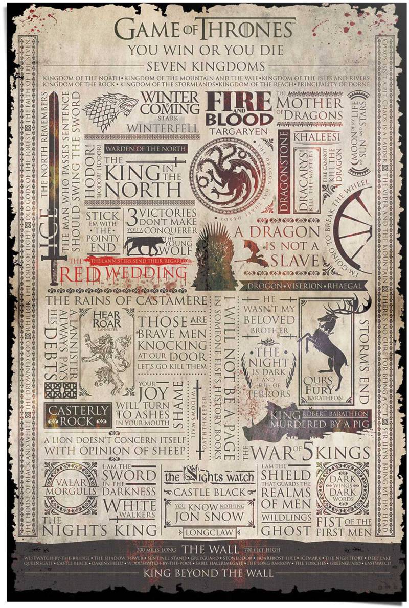 Reinders! Poster »Game of Thrones Infografik«, (1 St.) von Reinders!