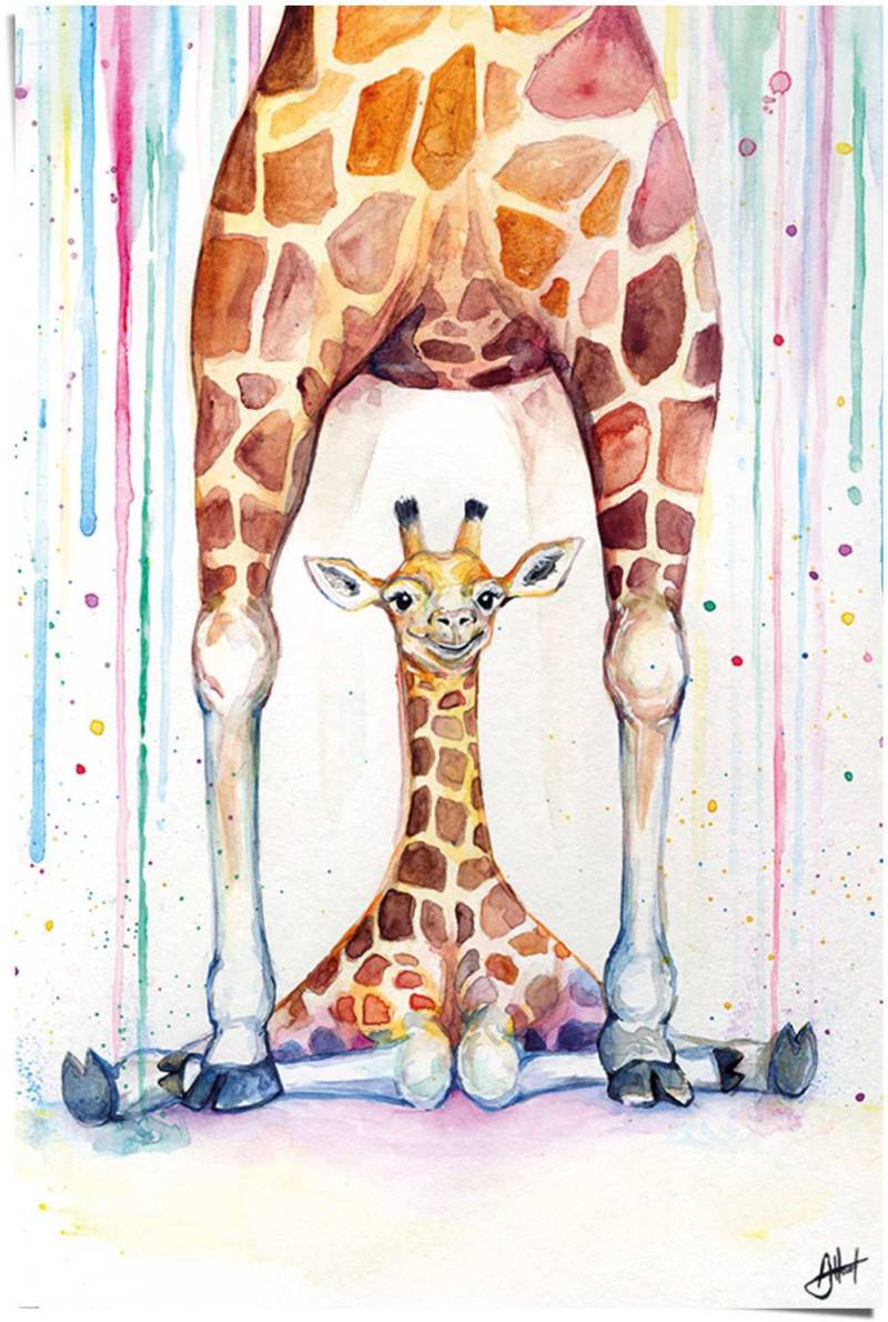 Reinders! Poster »Giraffen Marc Allante - Farbenfroh - Babyzimmer«, (1 St.) von Reinders!