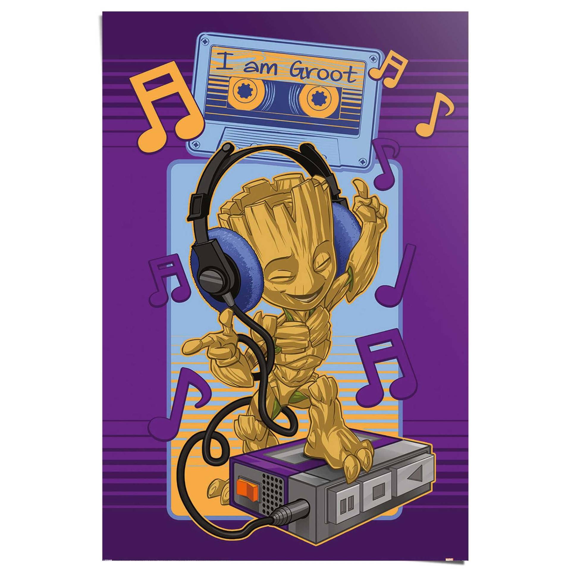 Reinders! Poster »Guardians of the Galaxy - groot cassette« von Reinders!