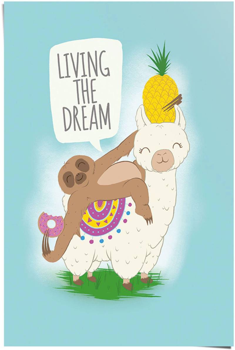 Reinders! Poster »Living the dream Lama und Faultier«, (1 St.) von Reinders!