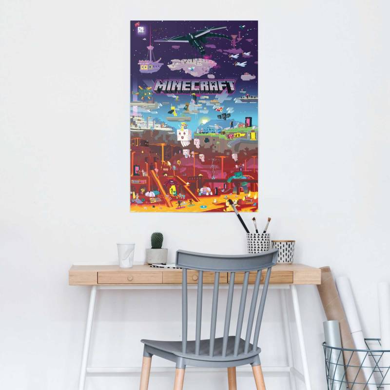 Reinders! Poster »Poster Minecraft - world beyond«, Spiele, (1 St.) von Reinders!