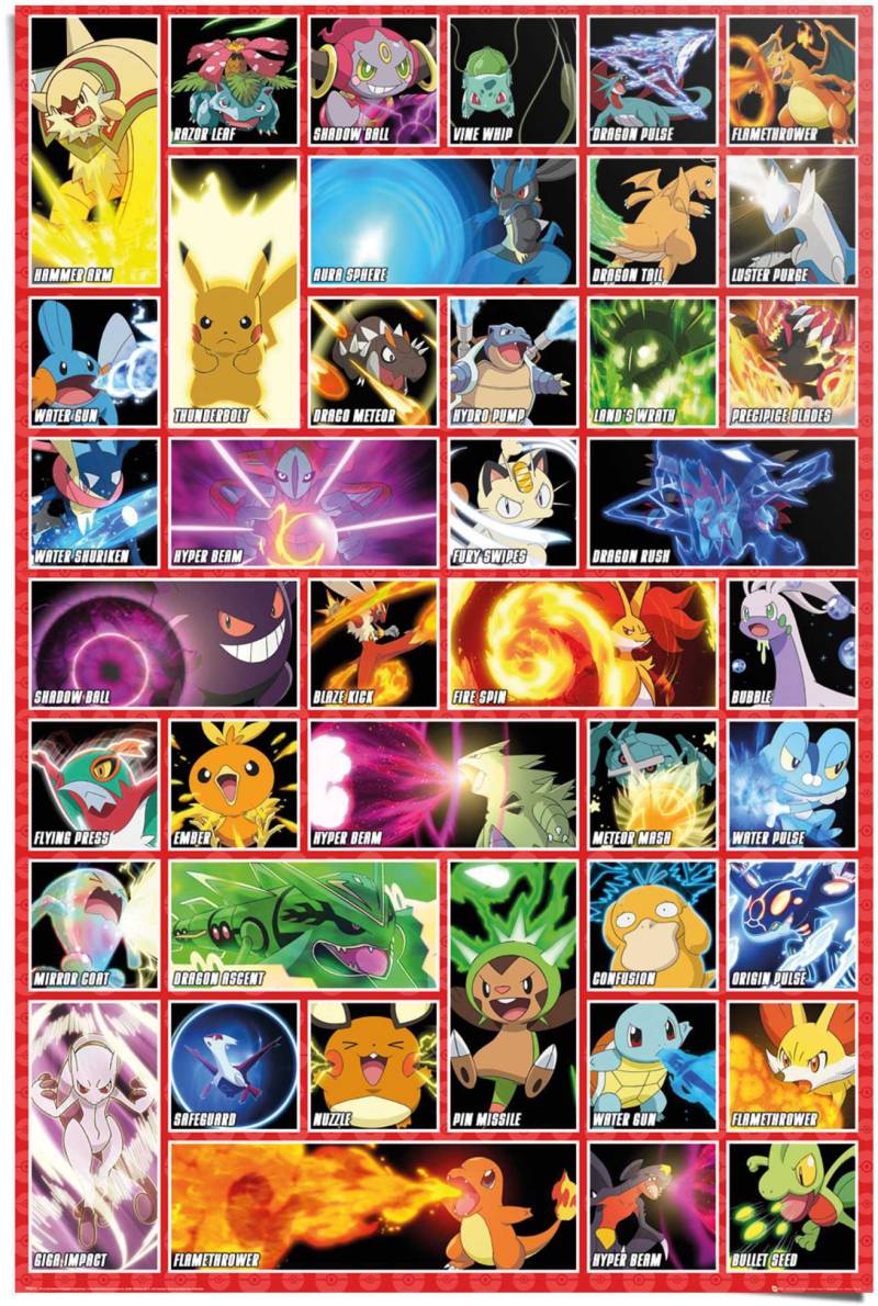 Reinders! Poster »Poster Pokemon«, Comic, (1 St.) von Reinders!