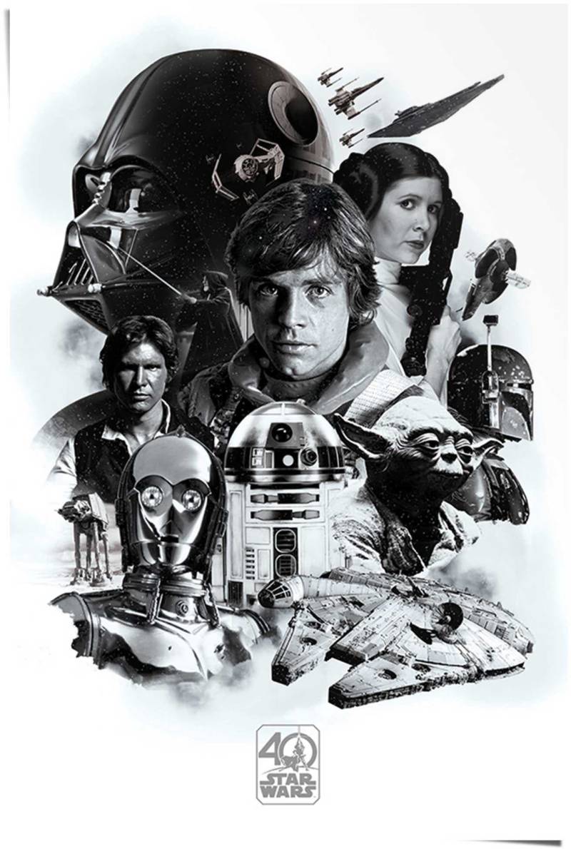 Reinders! Poster »Poster Star Wars 40 Jahre«, Science-Fiction, (1 St.) von Reinders!