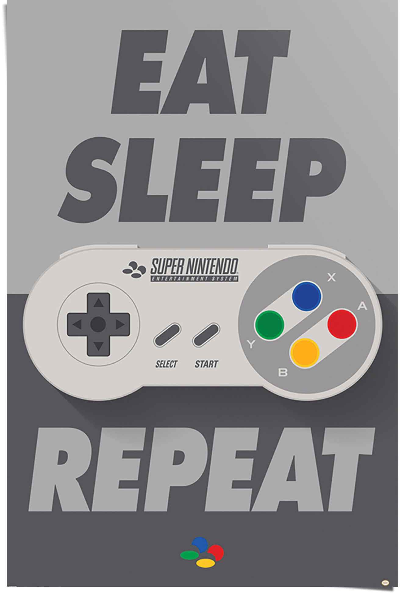 Reinders! Poster »Super Nintendo Eat, sleep, repeat«, (1 St.) von Reinders!