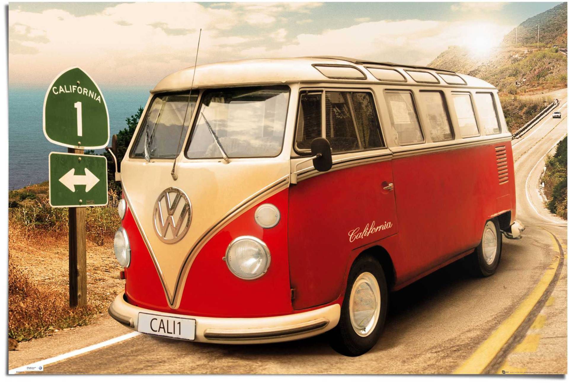 Reinders! Poster »VW Camper California Route one«, (1 St.) von Reinders!