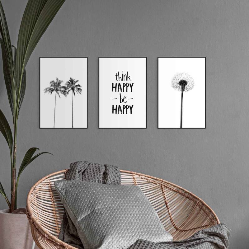 Reinders! Wandbild »Froh Pusteblume - Strand - Palme - Modern«, (3 St.) von Reinders!