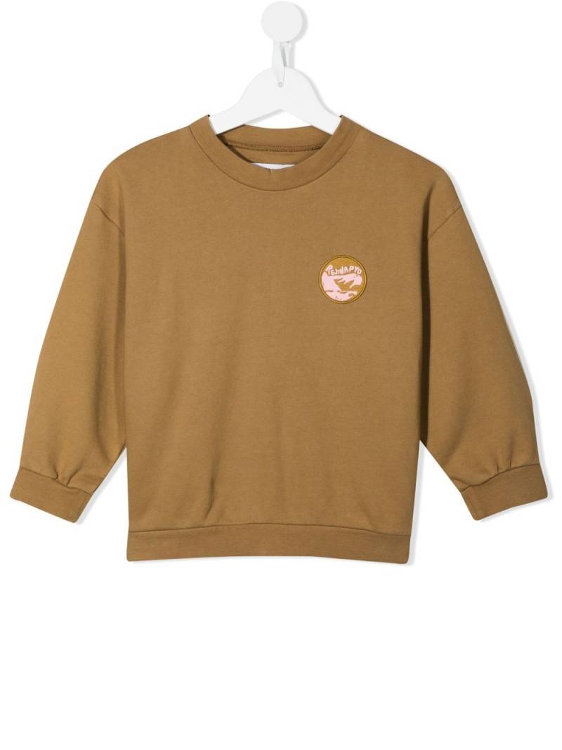 Rejina Pyo Luka logo-patch organic cotton sweatshirt - Brown von Rejina Pyo