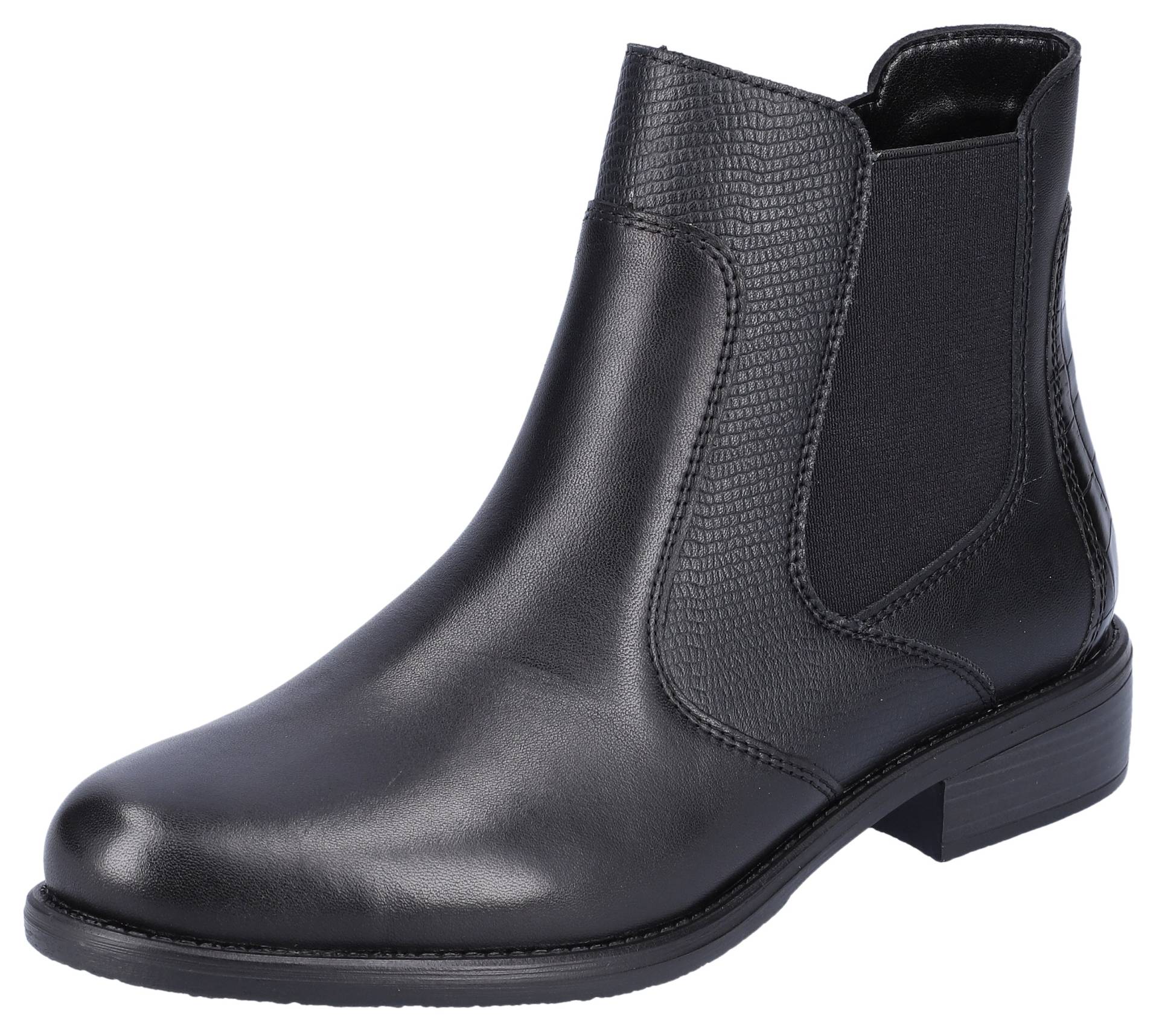 Remonte Chelseaboots, Blockabsatz, Stiefelette, Businesschuh, Besätze in Reptilienoptik Remonte Chelseaboots, Blockabsatz, Stiefelette, Businesschuh, Besätze in Reptilienoptik von Remonte