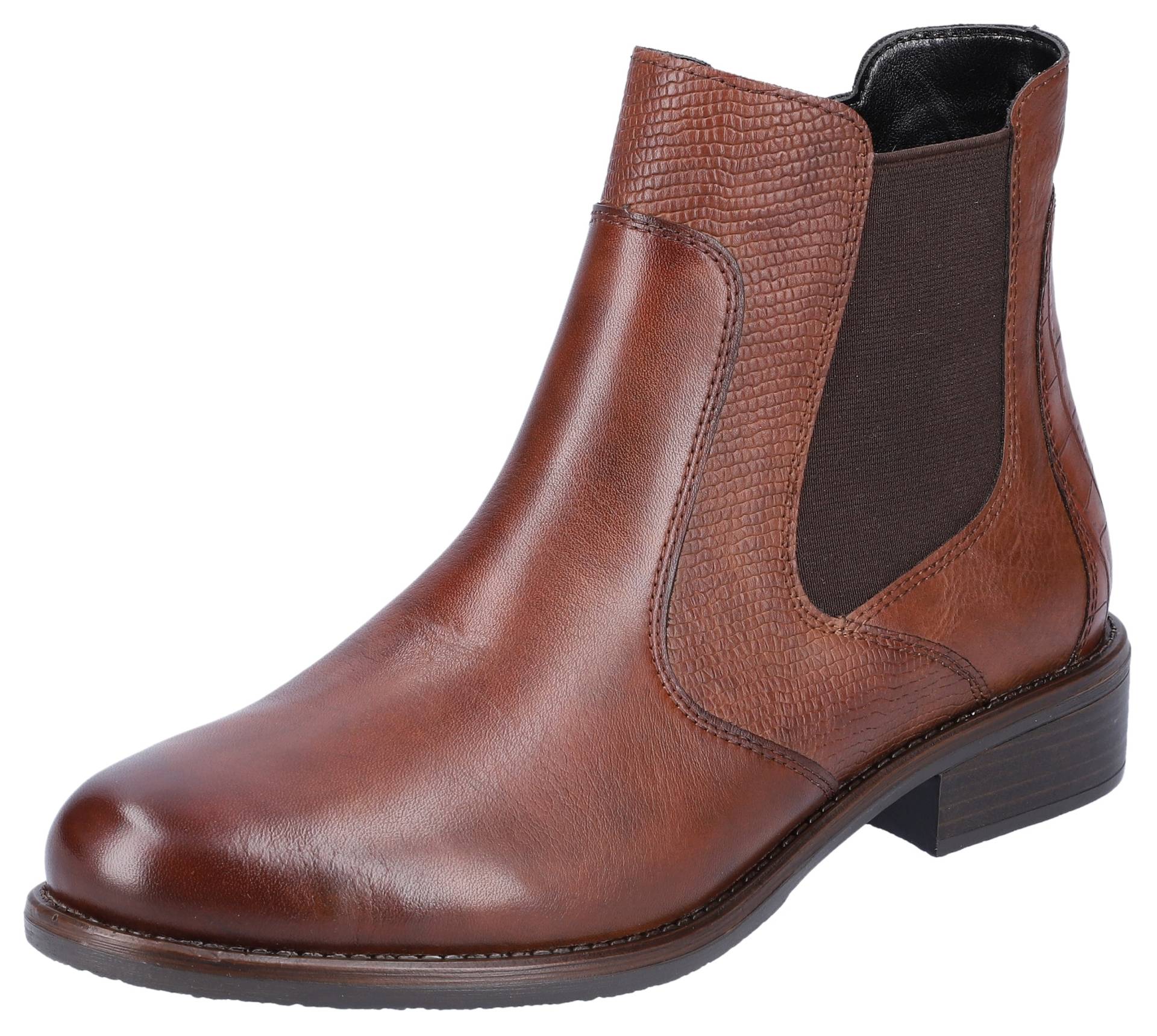 Remonte Chelseaboots, Blockabsatz, Stiefelette, Businesschuh, Besätze in Reptilienoptik Remonte Chelseaboots, Blockabsatz, Stiefelette, Businesschuh, Besätze in Reptilienoptik von Remonte