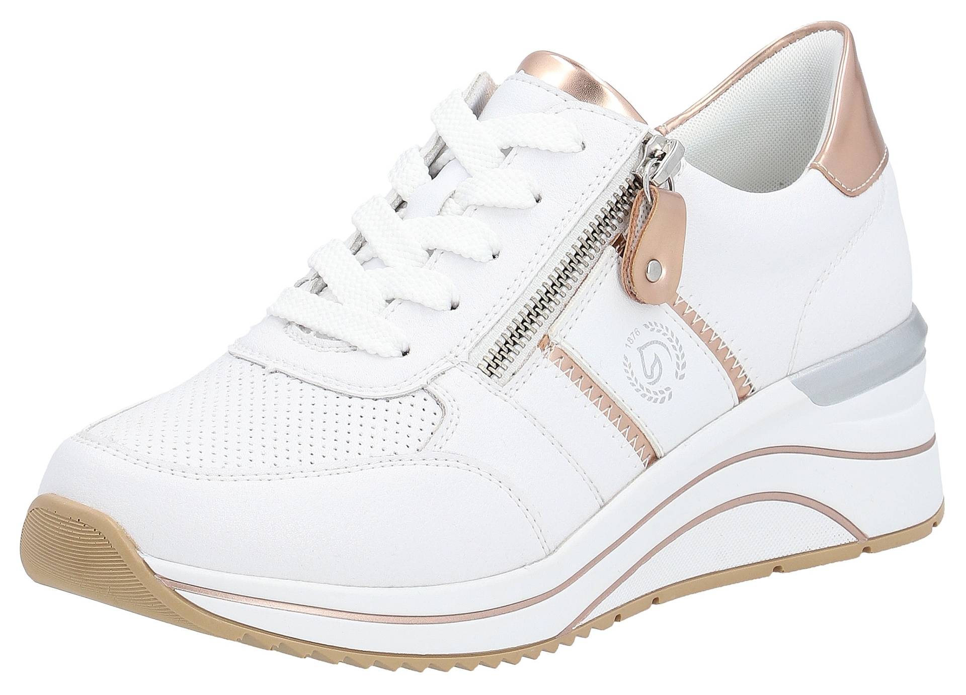 Remonte Keilsneaker, Freizeitschuh, Halbschuh, Schnürschuh mit Metallic-Kontrastbesätzen Remonte Keilsneaker, Freizeitschuh, Halbschuh, Schnürschuh mit Metallic-Kontrastbesätzen von Remonte
