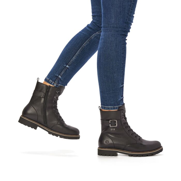 Remonte Schnürstiefel für Damen aus Glattleder schwarz Remonte Schnürstiefel für Damen aus Glattleder schwarz von Remonte