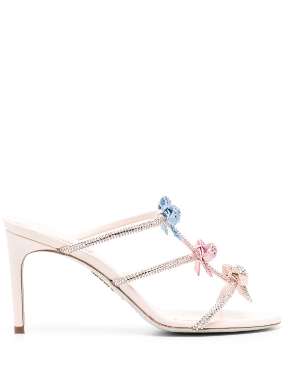 René Caovilla 100mm crystal-embellished satin mules - Pink von René Caovilla