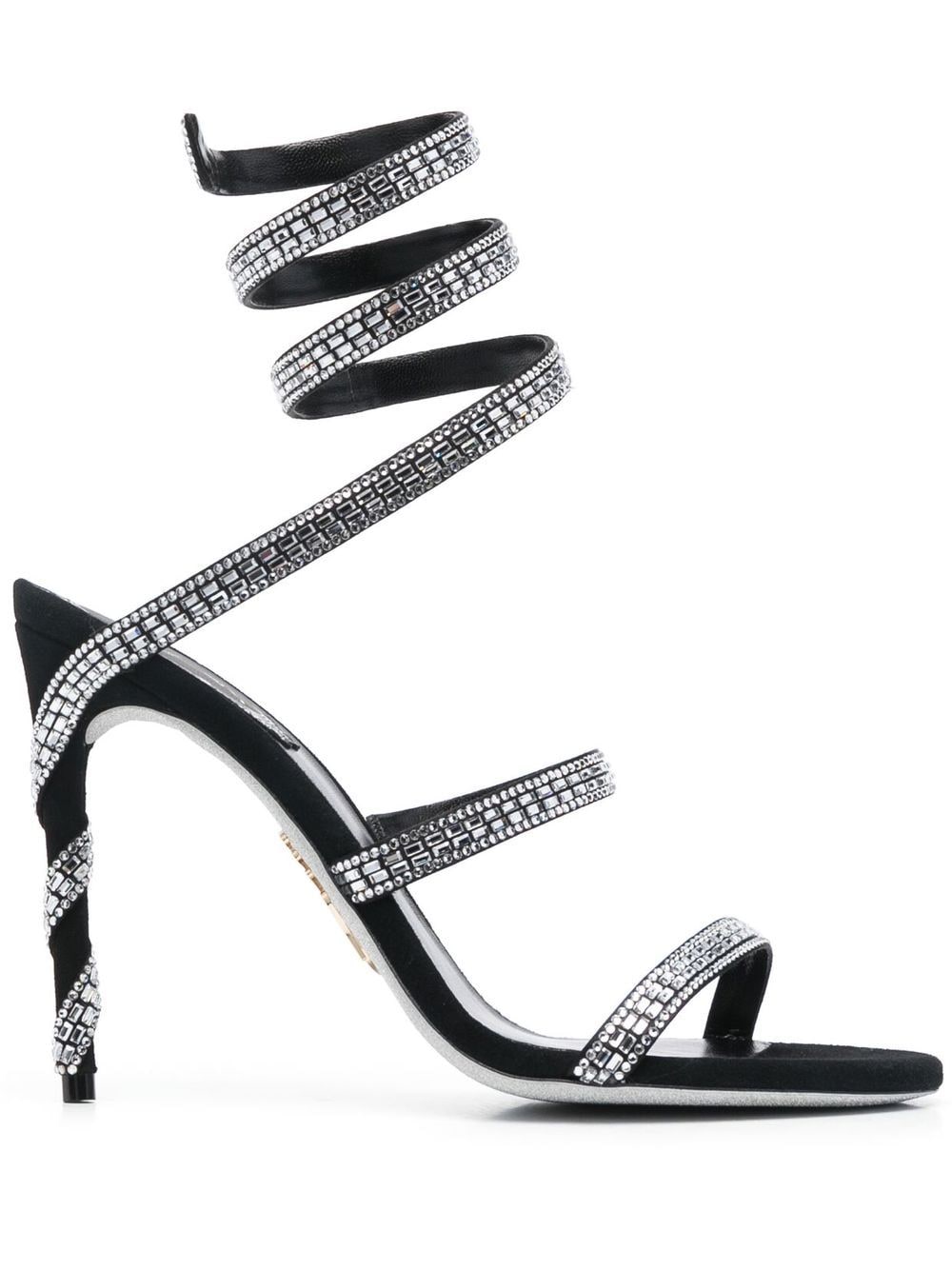 René Caovilla 115mm crystal-embellished sandals - Black von René Caovilla