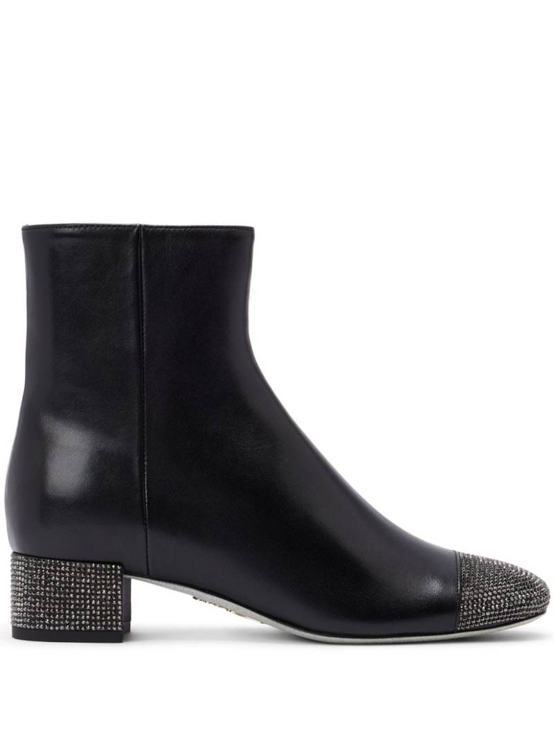 René Caovilla 40mm Bonien crystal-embellished ankle boots - Black von René Caovilla