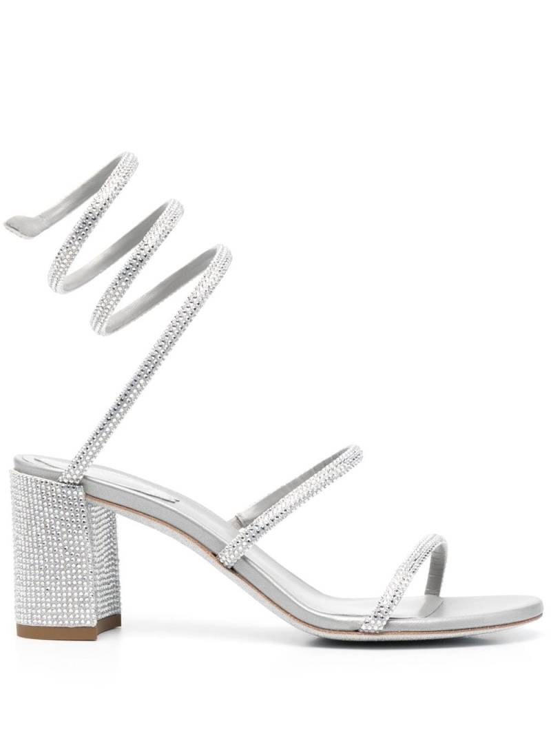 René Caovilla 70mm crystal-embellished strappy sandals - Grey von René Caovilla