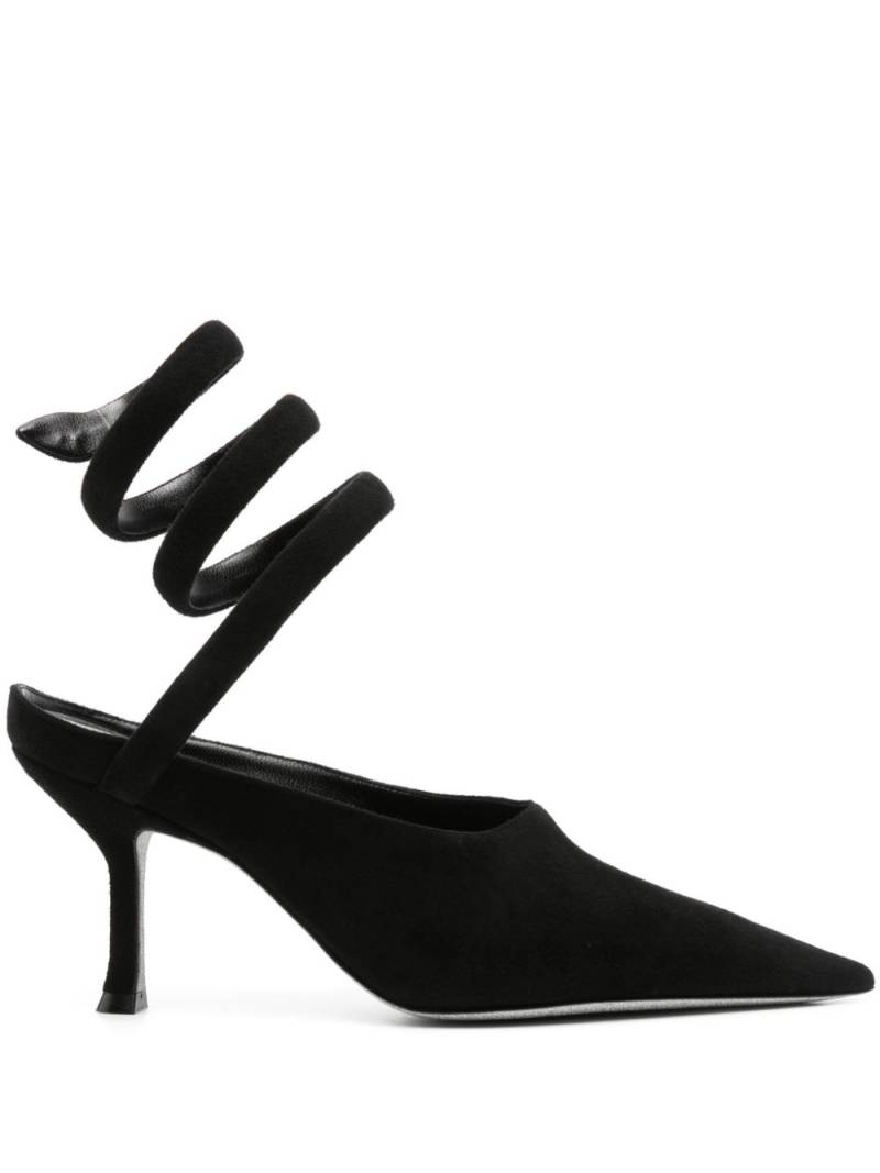 René Caovilla 75mm suede mules - Black von René Caovilla