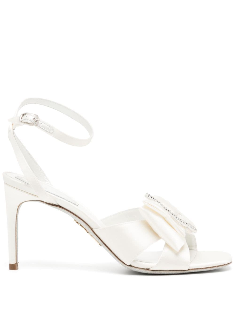 René Caovilla 80mm bow-detail leather sandals - White von René Caovilla