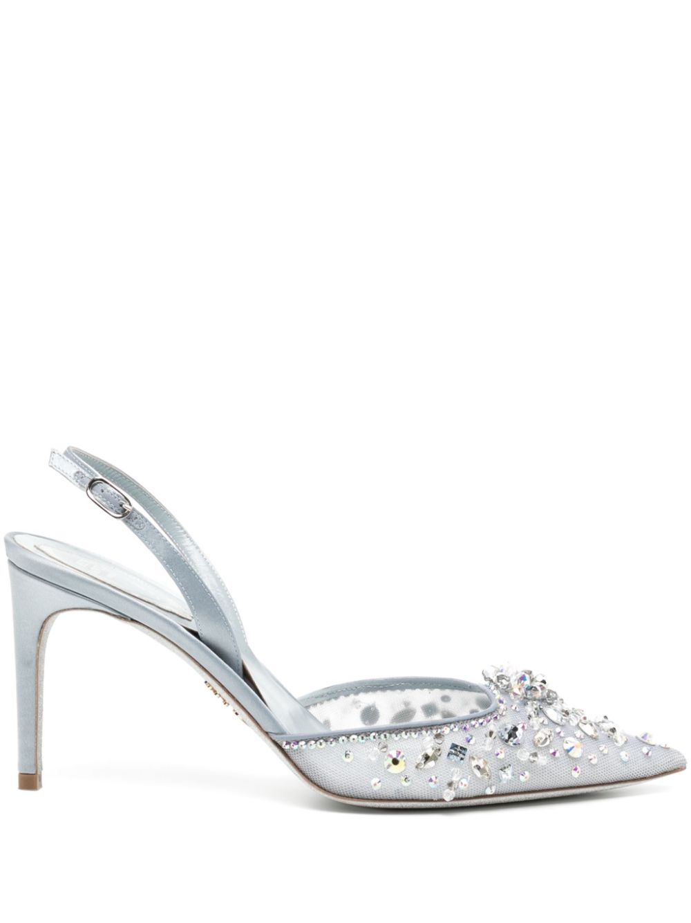 René Caovilla 80mm crystal-embellished pumps - Blue von René Caovilla