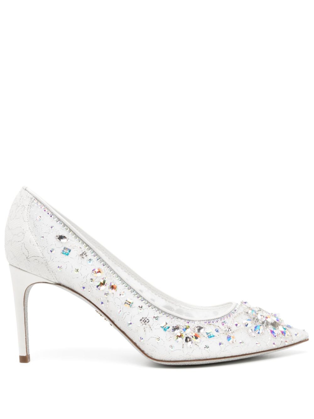 René Caovilla 80mm crystal-embellished pumps - Silver von René Caovilla