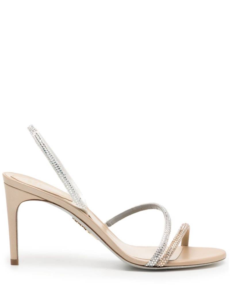 René Caovilla 80mm crystal-embellished satin sandals - Silver von René Caovilla