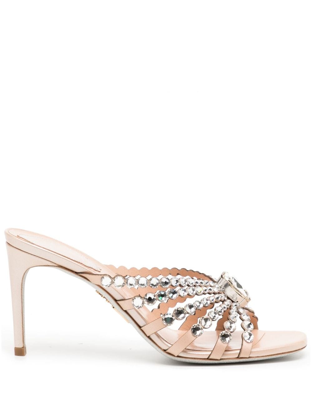 René Caovilla 90mm crystal-embellished leather mules - Pink von René Caovilla