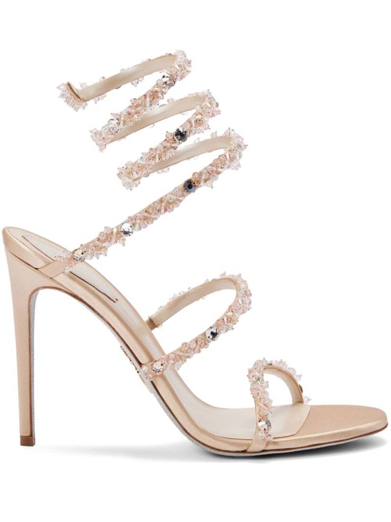 René Caovilla 90mm crystal-embellished sandals - Neutrals von René Caovilla