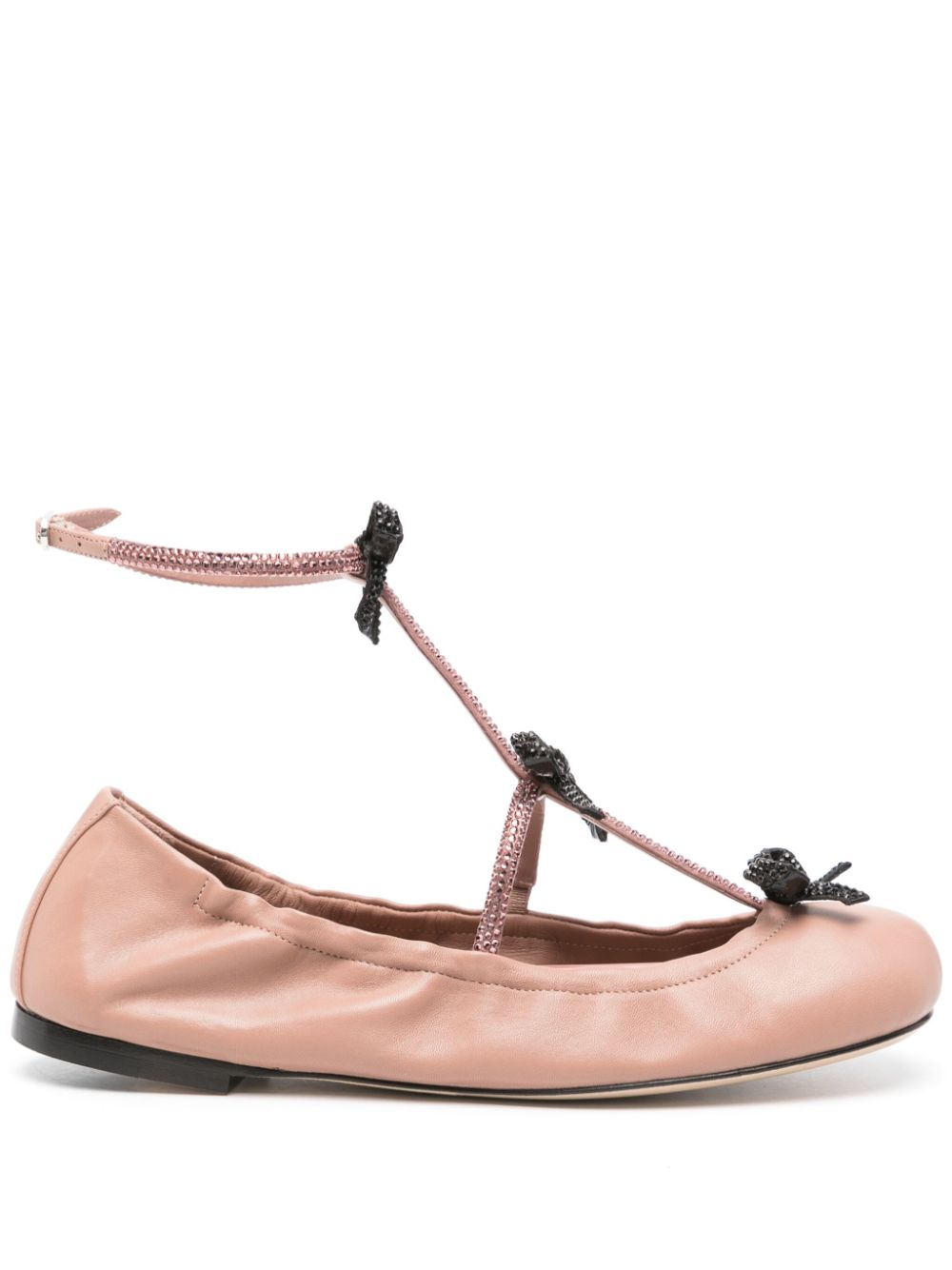 René Caovilla Caterina leather ballerina shoes - Neutrals von René Caovilla