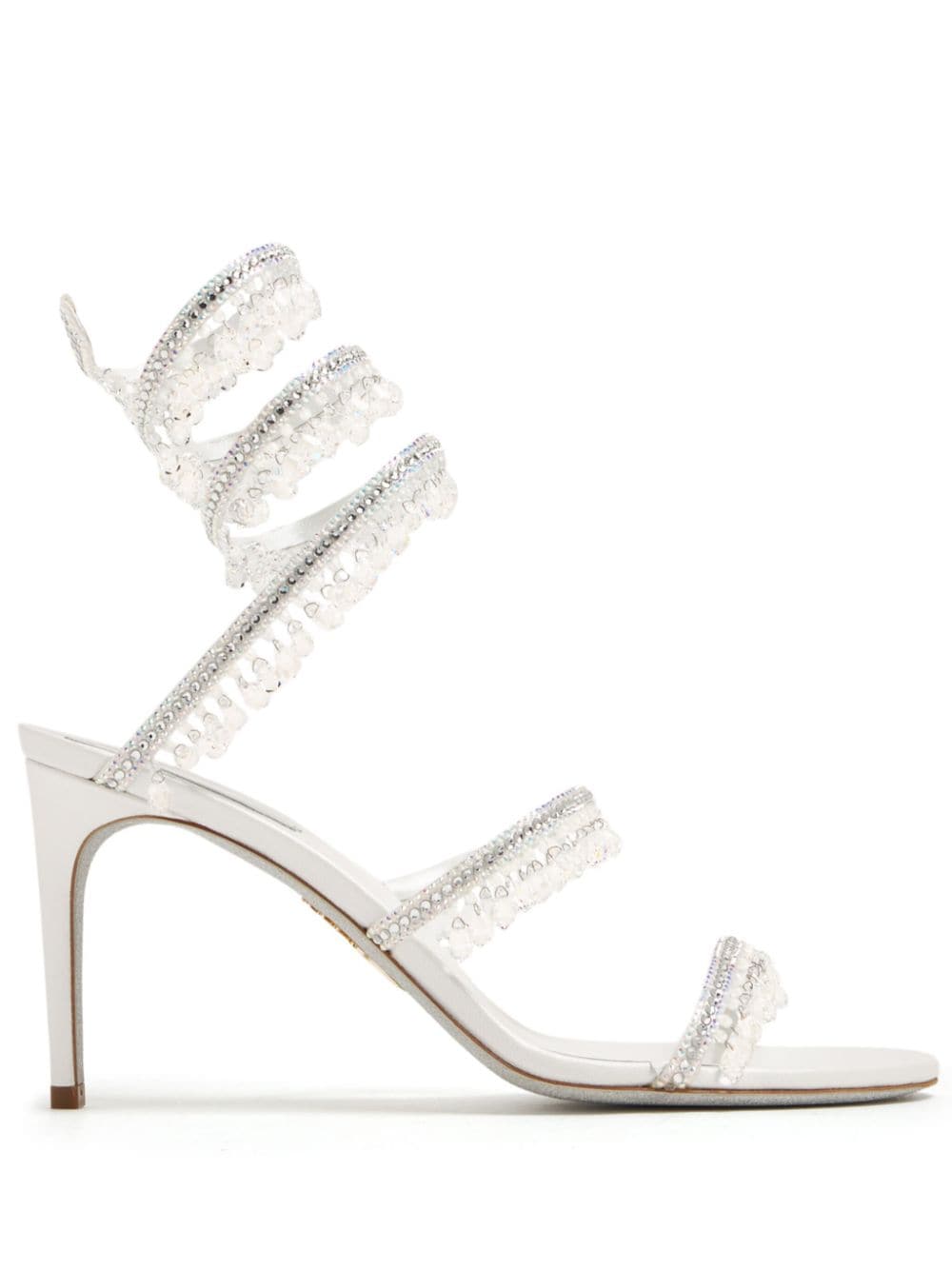 René Caovilla Chandelier 80mm crystal-embellished sandals - Silver von René Caovilla