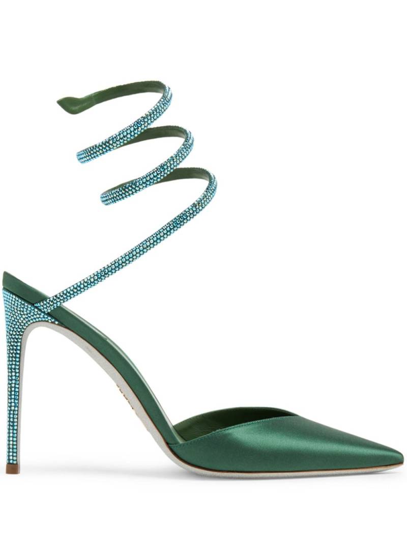 René Caovilla Chloe crystal 105mm pumps - Green von René Caovilla