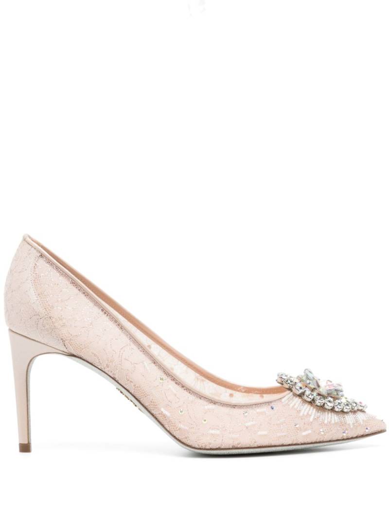 René Caovilla Cinderella 65mm lace pumps - Pink von René Caovilla