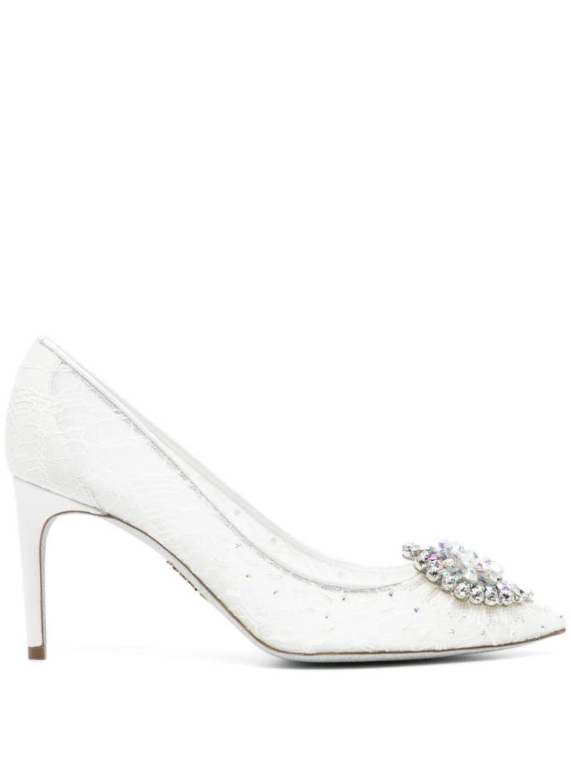 René Caovilla Cinderella 65mm lace pumps - White von René Caovilla