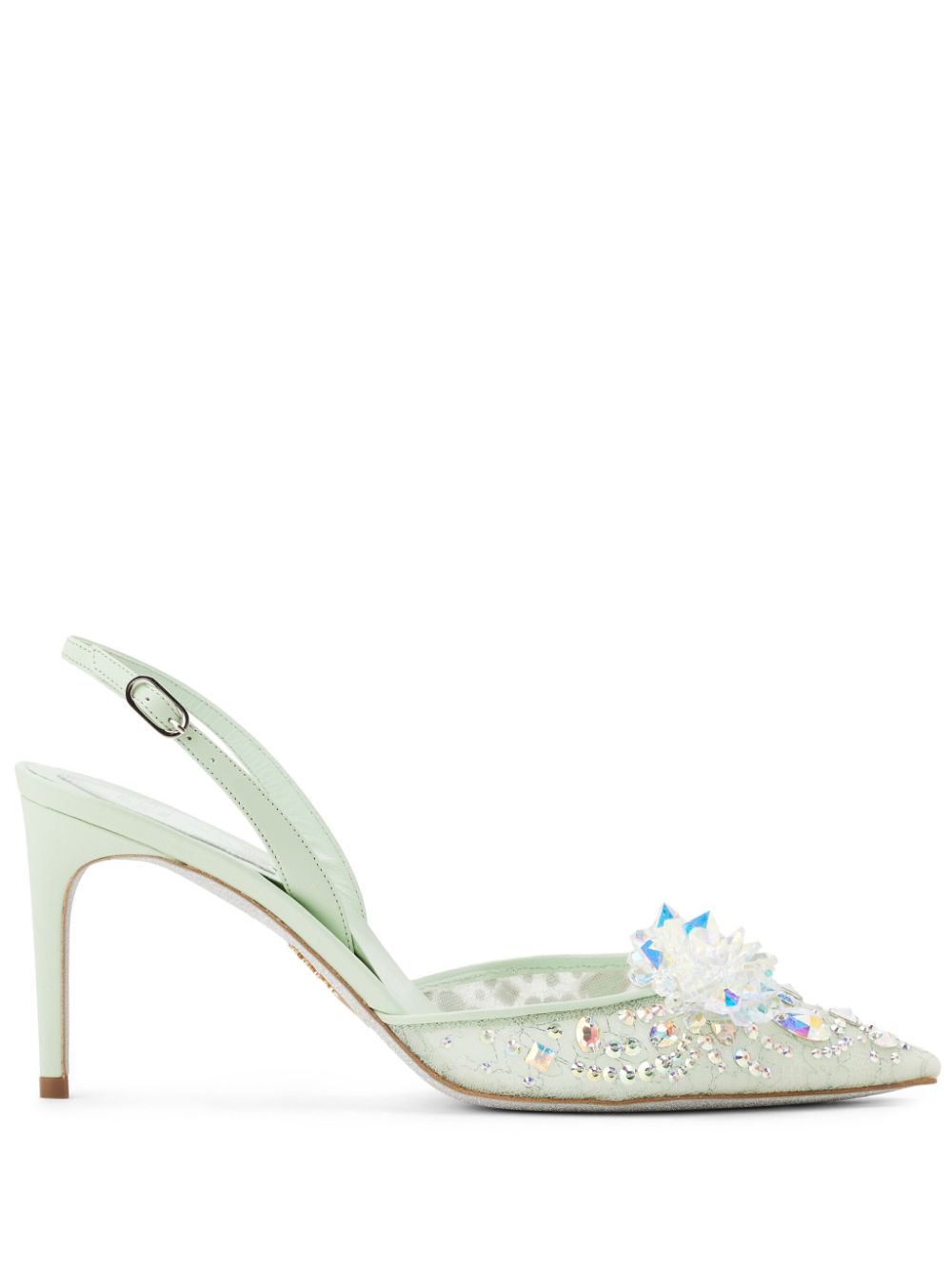 René Caovilla Cinderella 80mm leather pumps - Green von René Caovilla