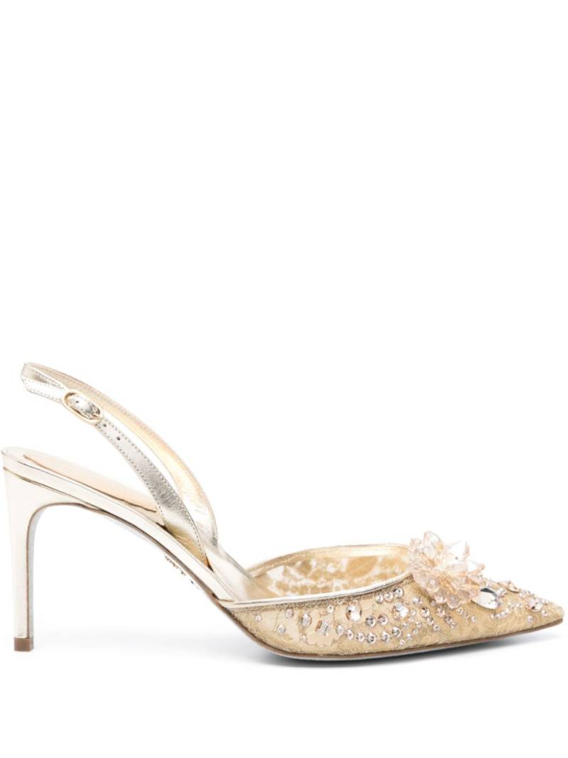 René Caovilla Cinderella 80mm leather sandals - Gold von René Caovilla