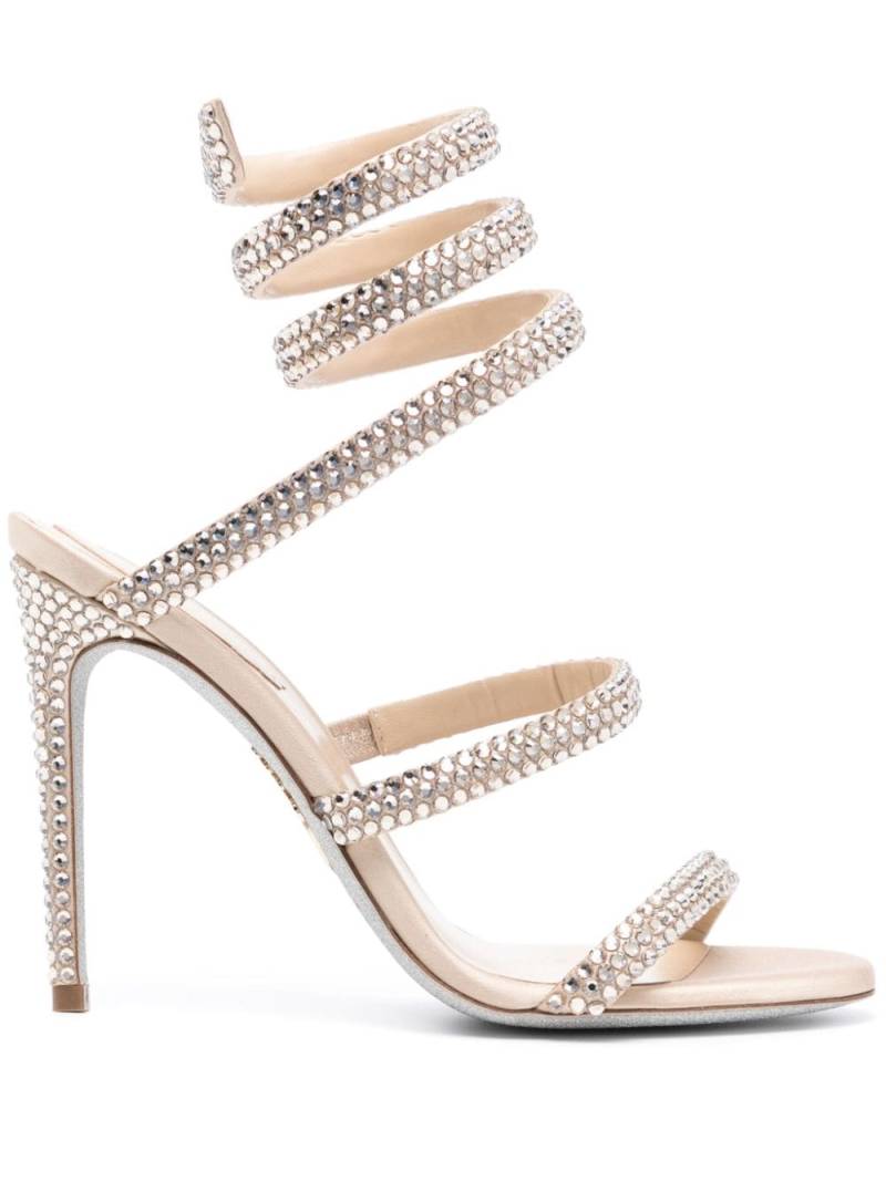 René Caovilla Cleo 105mm rhinestone sandals - Neutrals von René Caovilla