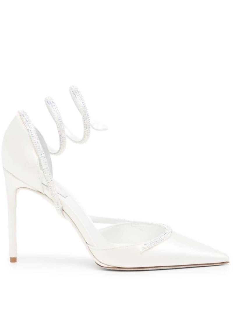 René Caovilla Cleo 110mm satin pumps - White von René Caovilla