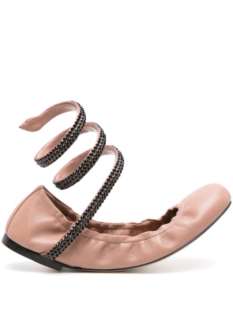 René Caovilla Cleo leather ballerina shoes - Pink von René Caovilla