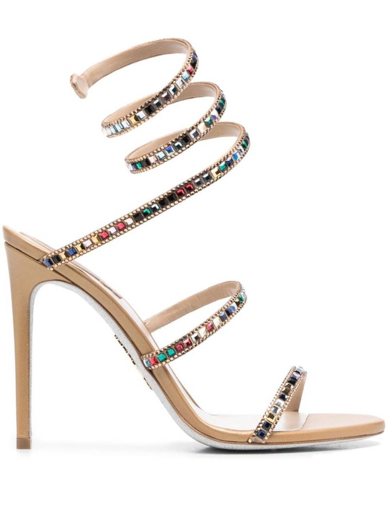 René Caovilla Cleo spiral-strap 125mm sandals - Gold von René Caovilla