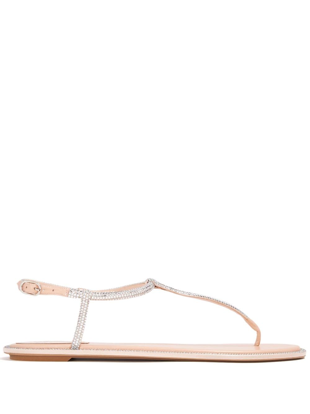 René Caovilla Diana crystal-embellished flat sandals - Neutrals von René Caovilla