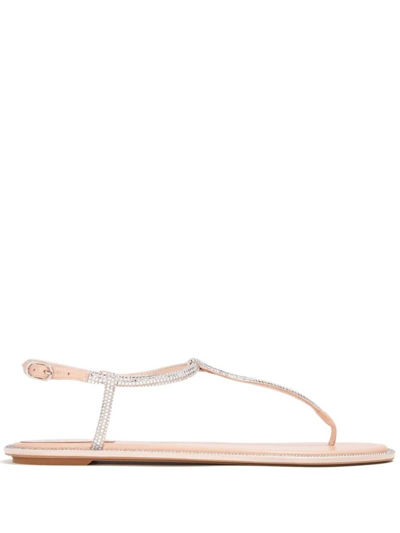 René Caovilla Diana crystal-embellished flat sandals - Neutrals von René Caovilla