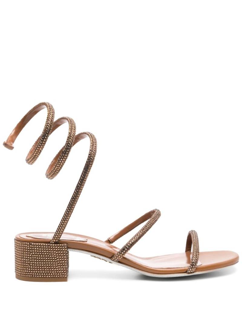 René Caovilla Juniper 40mm crystal-embellished sandals - Brown von René Caovilla