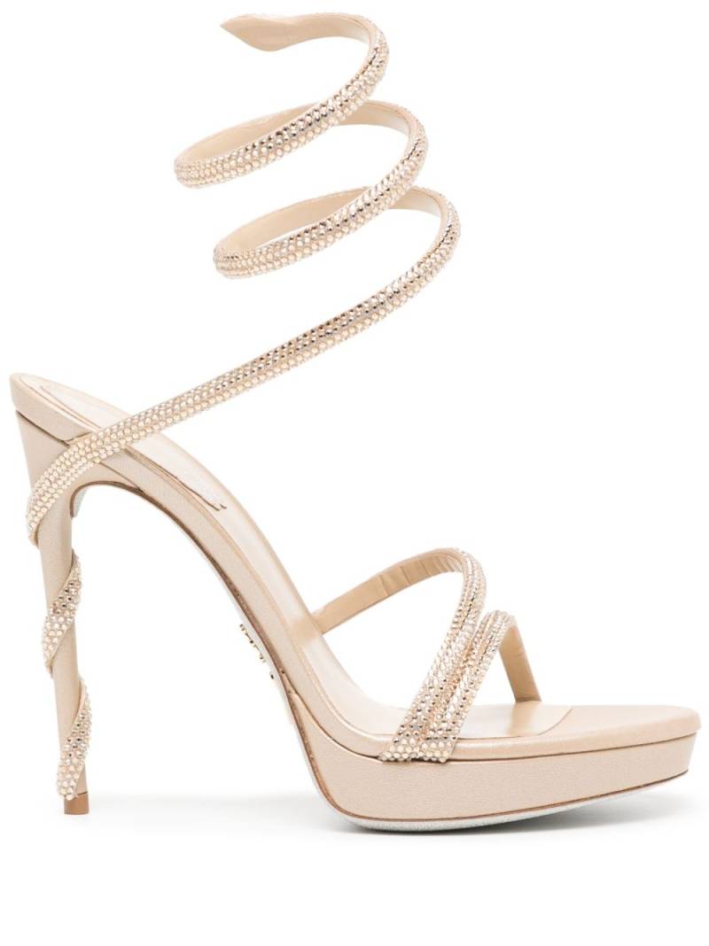 René Caovilla Margot 120mm crystal-embellished sandals - Neutrals von René Caovilla