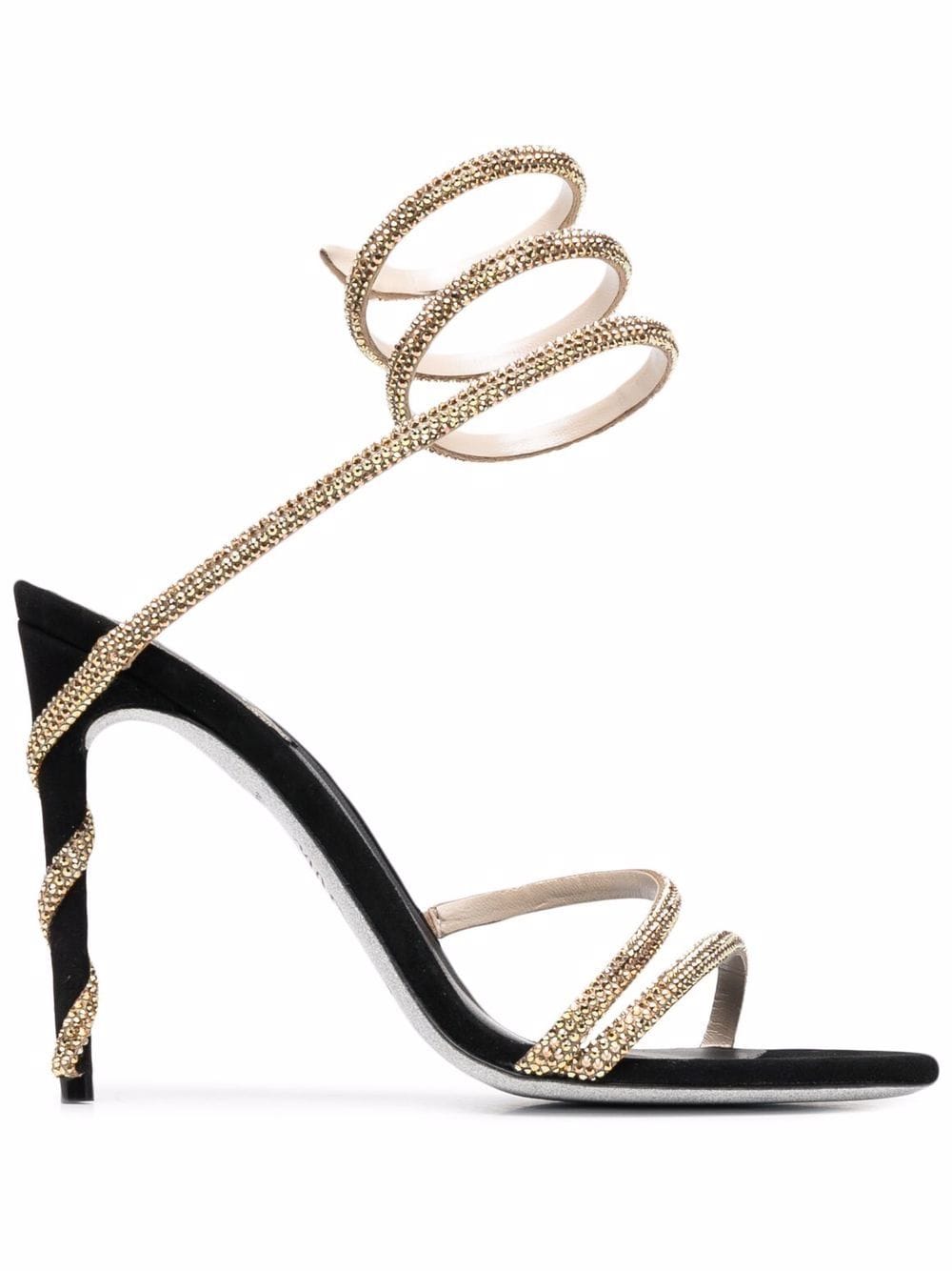 René Caovilla Margot 120mm jewelled snake sandals - Black von René Caovilla