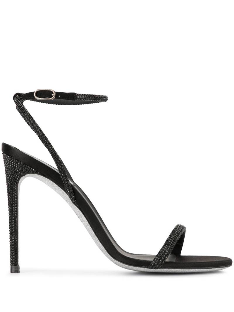 René Caovilla beaded heeled sandals - Black von René Caovilla