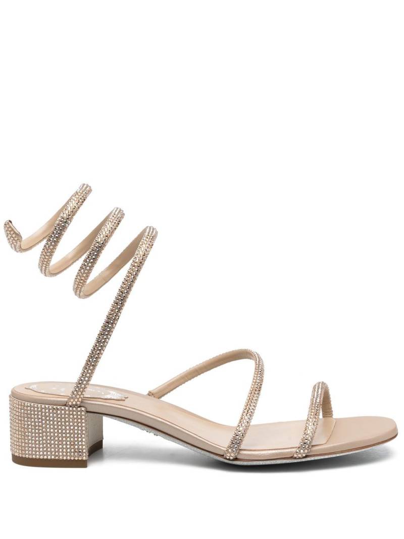 René Caovilla crystal-embellished heeled sandals - Neutrals von René Caovilla