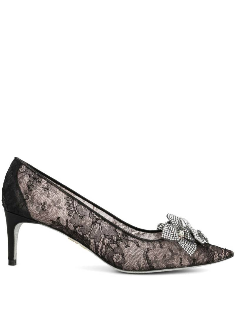 René Caovilla crystal-embellished pumps - Black von René Caovilla